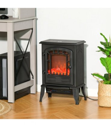 Free standing Electric Fireplace Stove Flame Effect Overheat Safety Protectio