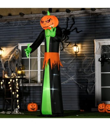 9FT Inflatable Halloween Pumpkin Ghost with Build-in LED Inflatable