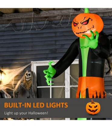 9FT Inflatable Halloween Pumpkin Ghost with Build-in LED Inflatable