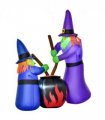 1.8m Inflatable Halloween Lawn Deco with LED Witches Around A Black Cauldron