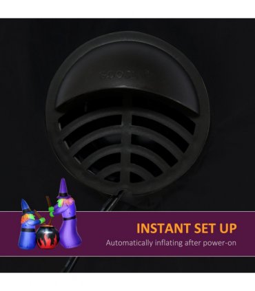 1.8m Inflatable Halloween Lawn Deco with LED Witches Around A Black Cauldron