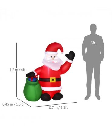 Inflatable Blow up Christmas Santa Claus 4ft LED Yard Holiday Decoration