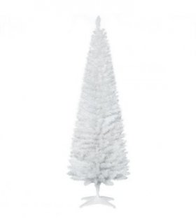 1.8m 6ft Artificial Pine Pencil Slim Christmas Tree with 390 Branch Tips White