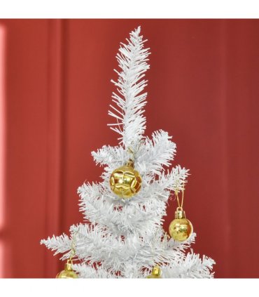 1.8m 6ft Artificial Pine Pencil Slim Christmas Tree with 390 Branch Tips White