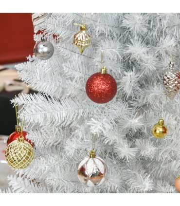 1.8m 6ft Artificial Pine Pencil Slim Christmas Tree with 390 Branch Tips White