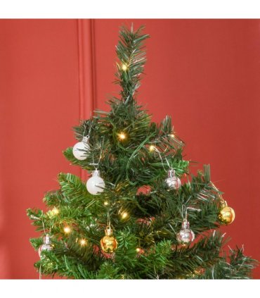 1.8m 6ft Pre-Lit Artificial Christmas Tree 200 LED  Tree Decorative Balls Stand