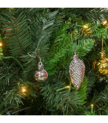1.8m 6ft Pre-Lit Artificial Christmas Tree 200 LED  Tree Decorative Balls Stand