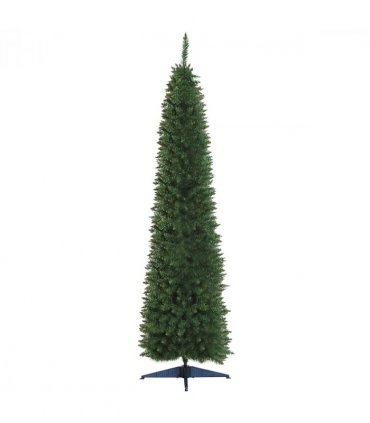 2.1m 7ft Artificial Pine Pencil Slim Christmas Tree 499 Branch Tips with Stand
