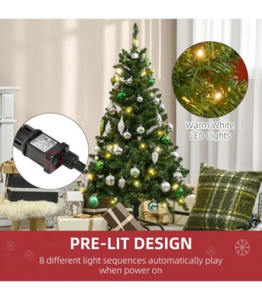 4 Feet Christmas Tree Warm White LED Light Holiday Home Decoration, Green