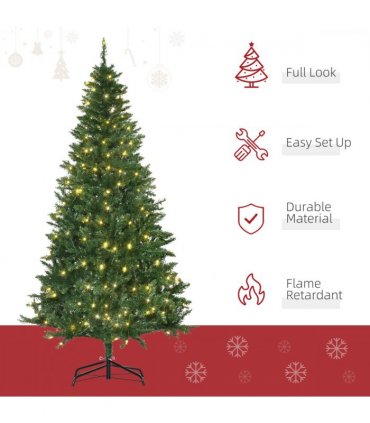 6 Feet Christmas Tree Warm White LED Light Holiday Home Decoration, Green