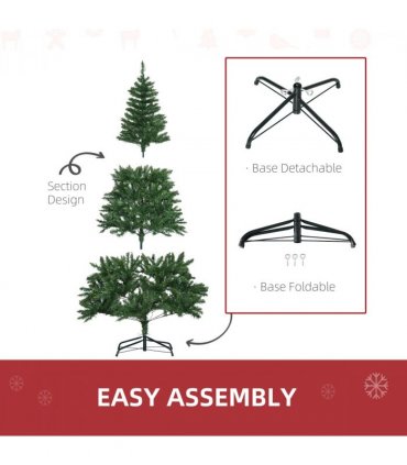 6 Feet Christmas Tree Warm White LED Light Holiday Home Decoration, Green
