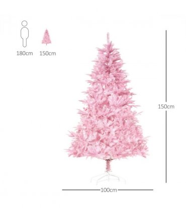 Holiday Xmas 5FT Pink Artificial Christmas Tree Automatic Open for Home Party