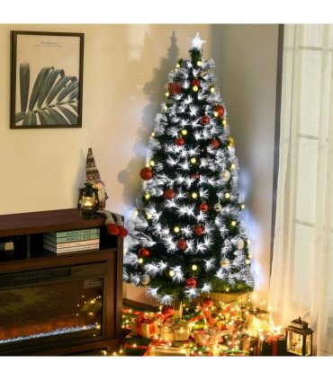 6ft White Light Christmas Tree 90 LEDs Star Topper Tri-Base Pre-Lit Home