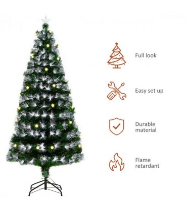 6ft White Light Christmas Tree 90 LEDs Star Topper Tri-Base Pre-Lit Home