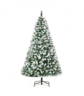 6FT Artificial Christmas Tree Pine Cones Xmas Home Deco Automatic Open Green