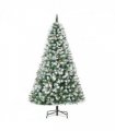 6FT Artificial Christmas Tree Pine Cones Xmas Home Deco Automatic Open Green