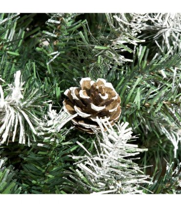 6FT Artificial Christmas Tree Pine Cones Xmas Home Deco Automatic Open Green