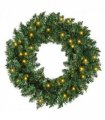 55CM Pre-lit Christmas Wreath 50 Warm White LED Ideal Xmas Artificial Door Deco