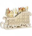 Christmas Advent Calendar 2021 Light Up Wooden Sleigh Countdown Natural
