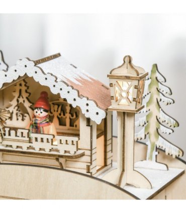 Christmas Advent Calendar 2021 Light Up Wooden Sleigh Countdown Natural