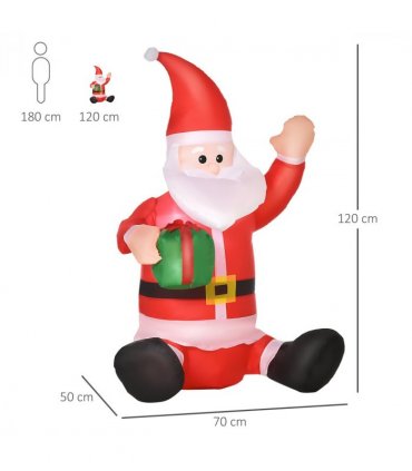 4ft Inflatable Christmas Santa Claus Gift with LED Xmas  Holiday Outdoor