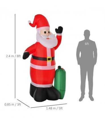7.5ft Inflatable Christmas Santa Claus with LED Air Blown Outdoor Yard Deco