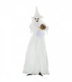 72 Inch Halloween White Witch Holding Pumpkin Skeleton Ghost Motion Lighted Up