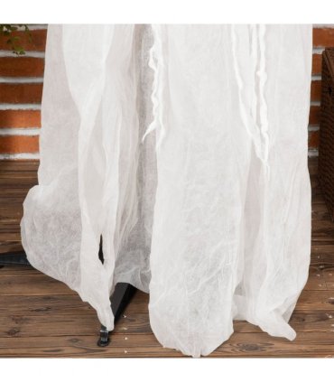 72 Inch Halloween White Witch Holding Pumpkin Skeleton Ghost Motion Lighted Up