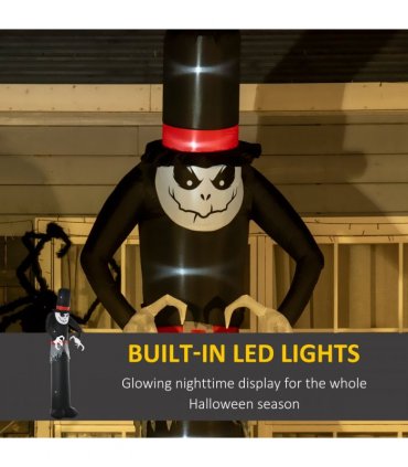 10ft Inflatable Halloween Skinny Ghost Tall Hat Blow-Up Outdoor LED Display