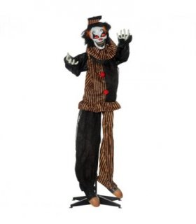 67 Inch Life Size Outdoor Halloween Talking Circus Clown Light Up Eyes Laughter
