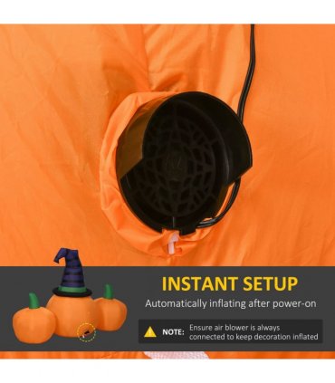 6ft Inflatable Halloween Large Pumpkin Hat with Four Small Pumpkins Blow-Up LED
