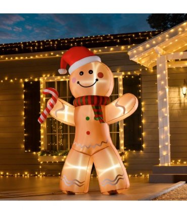 8ft Christmas Inflatable Gingerbread Man Lighted Indoor Outdoor