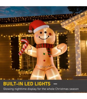 8ft Christmas Inflatable Gingerbread Man Lighted Indoor Outdoor