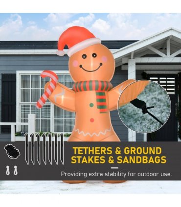 8ft Christmas Inflatable Gingerbread Man Lighted Indoor Outdoor