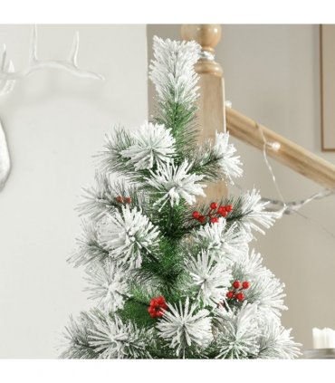 Indoor Christmas Tree Artificial Berry Xmas Deco Metal Stand and 184 Tips 150cm