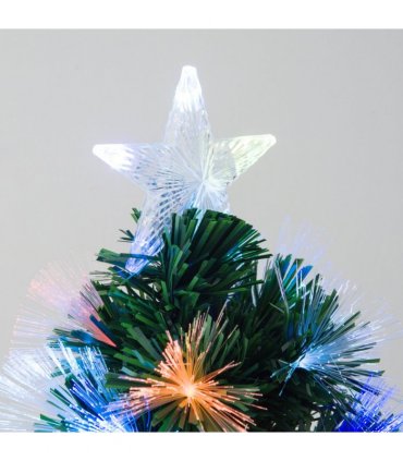 4FT Multicoloured Artificial Christmas Tree Fibre Optic Lights Star Holder