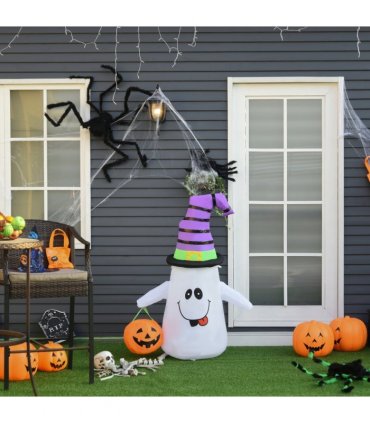 1.2m Witch Ghost Halloween Inflatable LED Pumpkin Lantern  Weather-Resistant