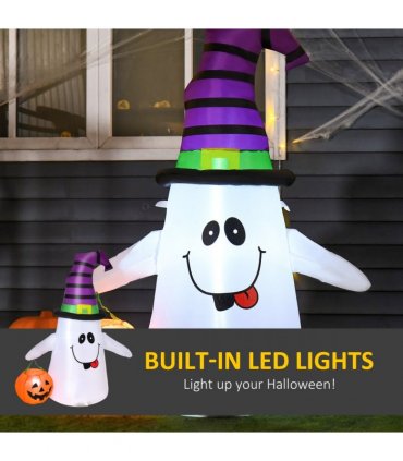 1.2m Witch Ghost Halloween Inflatable LED Pumpkin Lantern  Weather-Resistant