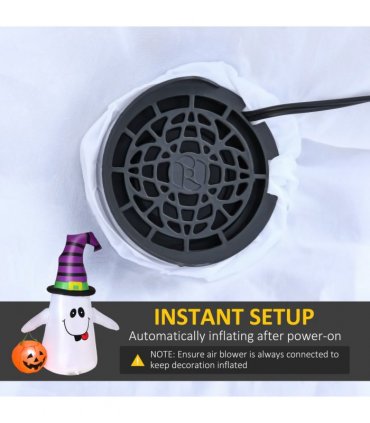 1.2m Witch Ghost Halloween Inflatable LED Pumpkin Lantern  Weather-Resistant