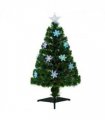 3FT Green Fibre Optic Artificial Christmas Tree LED Snowflakes Fireproofing