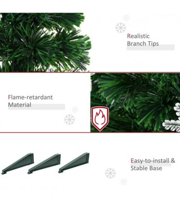 3FT Green Fibre Optic Artificial Christmas Tree LED Snowflakes Fireproofing