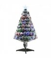 3ft Artificial Prelit Christmas Tree Snow Tree LED Fiber Optics Green White