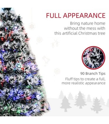 3ft Artificial Prelit Christmas Tree Snow Tree LED Fiber Optics Green White