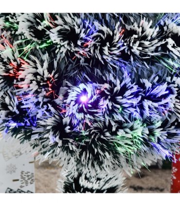 3ft Artificial Prelit Christmas Tree Snow Tree LED Fiber Optics Green White