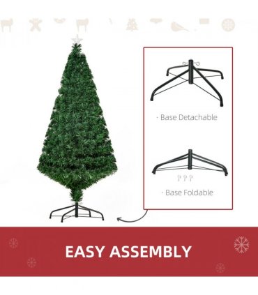 Pre-Lit Fibre Optic Artificial Christmas Tree Tree Topper Multi-Colour 5ft