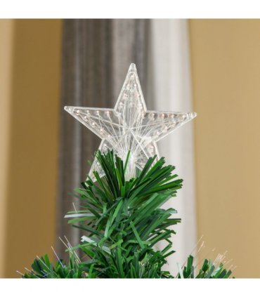 Pre-Lit Fibre Optic Artificial Christmas Tree Tree Topper Multi-Colour 5ft