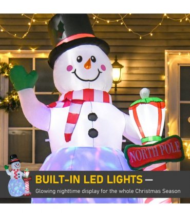 8ft Tall Christmas Inflatable Snowman Street Lamp Lighted Garden Lawn