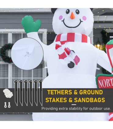 8ft Tall Christmas Inflatable Snowman Street Lamp Lighted Garden Lawn