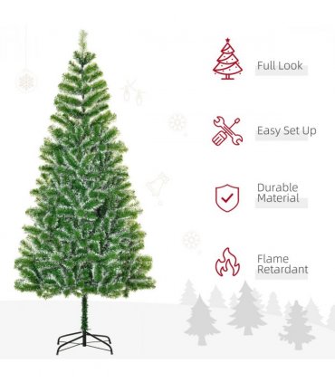 7ft Indoor Christmas Tree Artificial Deco Xmas Gift Metal Stand 968 Tips