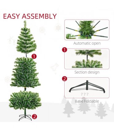 7ft Indoor Christmas Tree Artificial Deco Xmas Gift Metal Stand 968 Tips